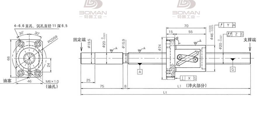 KURODA GG2020AS-BALR-1505A 黑田精工丝杆怎么安装的