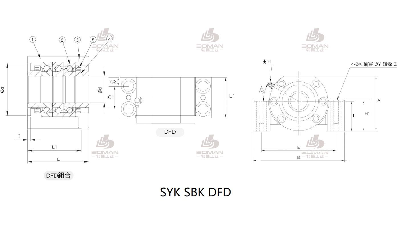 SYK MBH15-DP syk丝杆支撑座3d